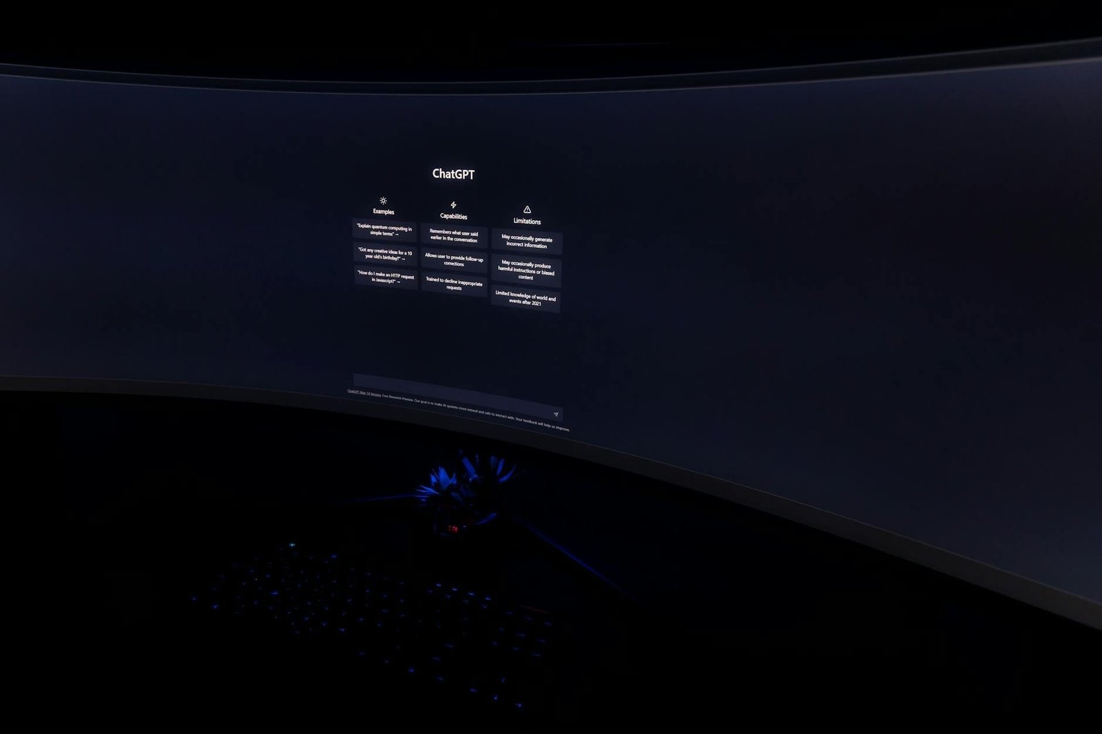 chatgpt text on monitor