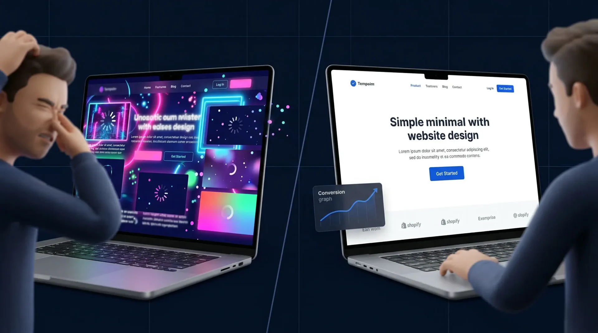 Heavily animated websites don’t convert. period.
